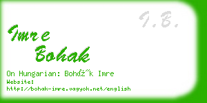 imre bohak business card